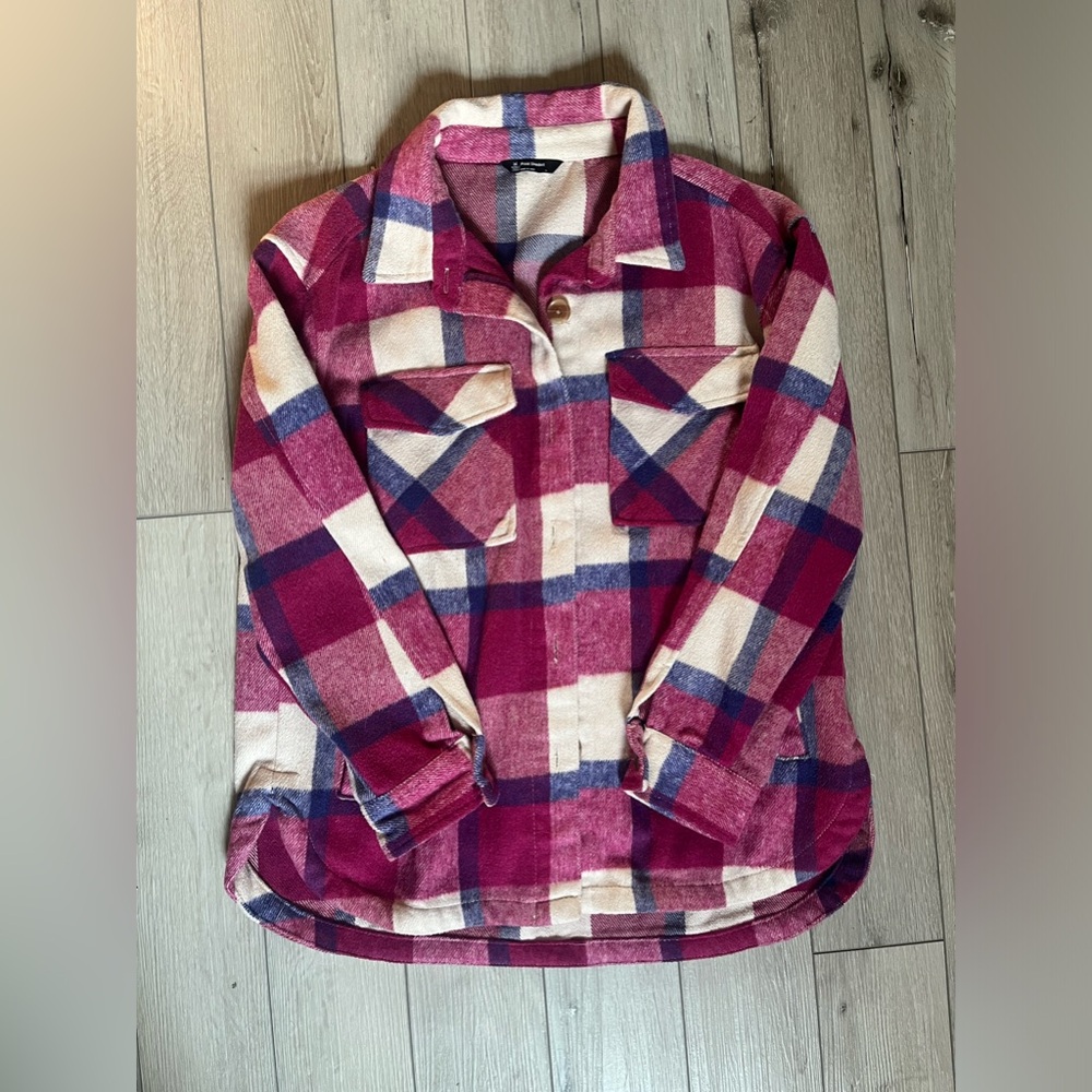 Pink and Purple Plaid Shacket